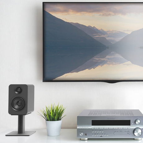 Kanto YU Passive 4" Speakers - Black, Pair (with 1" Silk Dome Tweeter and 4" Kevlar Woofer)