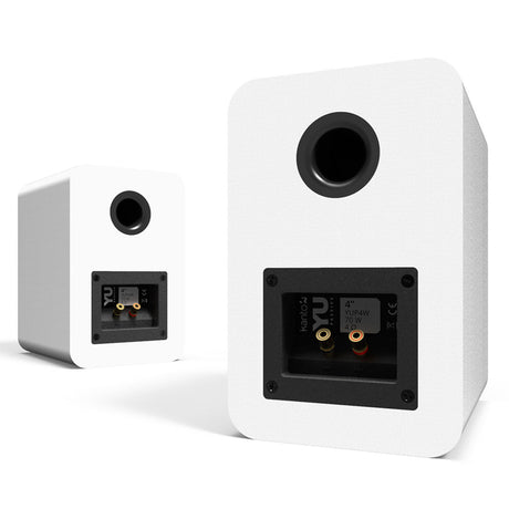 Kanto YU Passive 4" Speakers - White, Pair (with 1" Silk Dome Tweeter and 4" Kevlar Woofer)