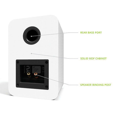 Kanto YU Passive 4" Speakers - White, Pair (with 1" Silk Dome Tweeter and 4" Kevlar Woofer)