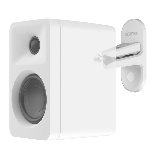 Kanto SPW3 Universal Satellite Speaker Wall Mount Bracket - White, Pair
