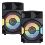 2x Majority PS500 - Bundled PA System 150w Bluetooth Karaoke-DJ-Party-PA System - Black
