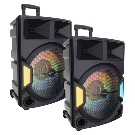 2x Majority PS500 - Bundled PA System 150w Bluetooth Karaoke-DJ-Party-PA System - Black