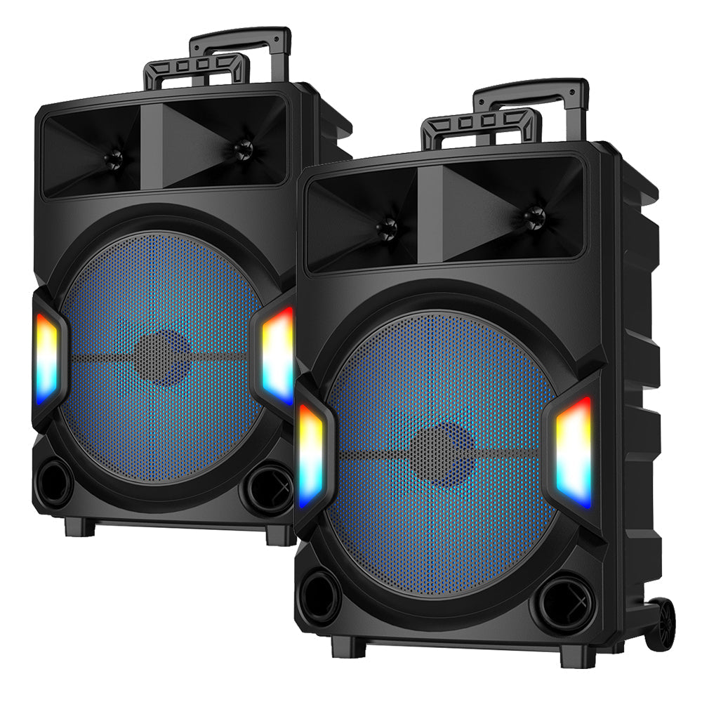 2x Majority PS500 - Bundled PA System 150w Bluetooth Karaoke-DJ-Party-PA System - Black