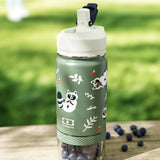 Monbento Twisty Kids Water Bottle with Snack Container - Raccoon