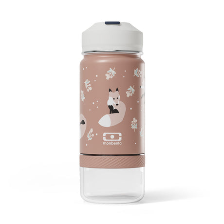 Monbento Twisty Kids Water Bottle with Snack Container - Fox
