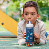 Monbento Twisty Kids Water Bottle with Snack Container - Wolf