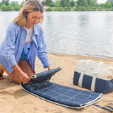 Monbento Waterproof Picnic Blanket for Outdoor Meals - Blue Natural