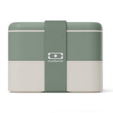 Monbento Flex 2 Compartment Lunch Box with Cutlery - Green Natural