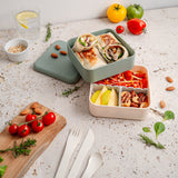 Monbento Flex 2 Compartment Lunch Box with Cutlery - Green Natural