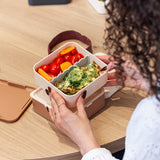 Monbento Flex 2 Compartment Lunch Box with Cutlery - Pink Moka