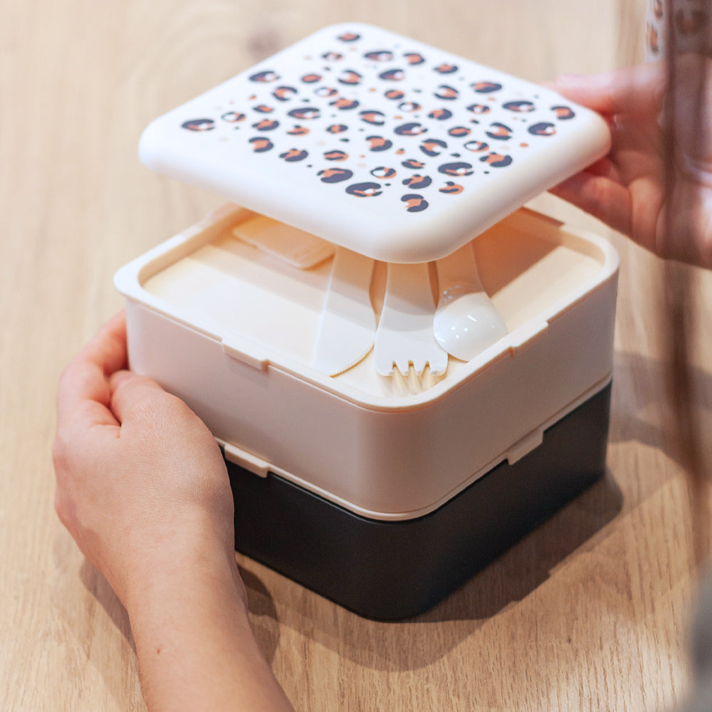 Monbento Flex 2 Compartment Lunch Box with Cutlery - Leopard