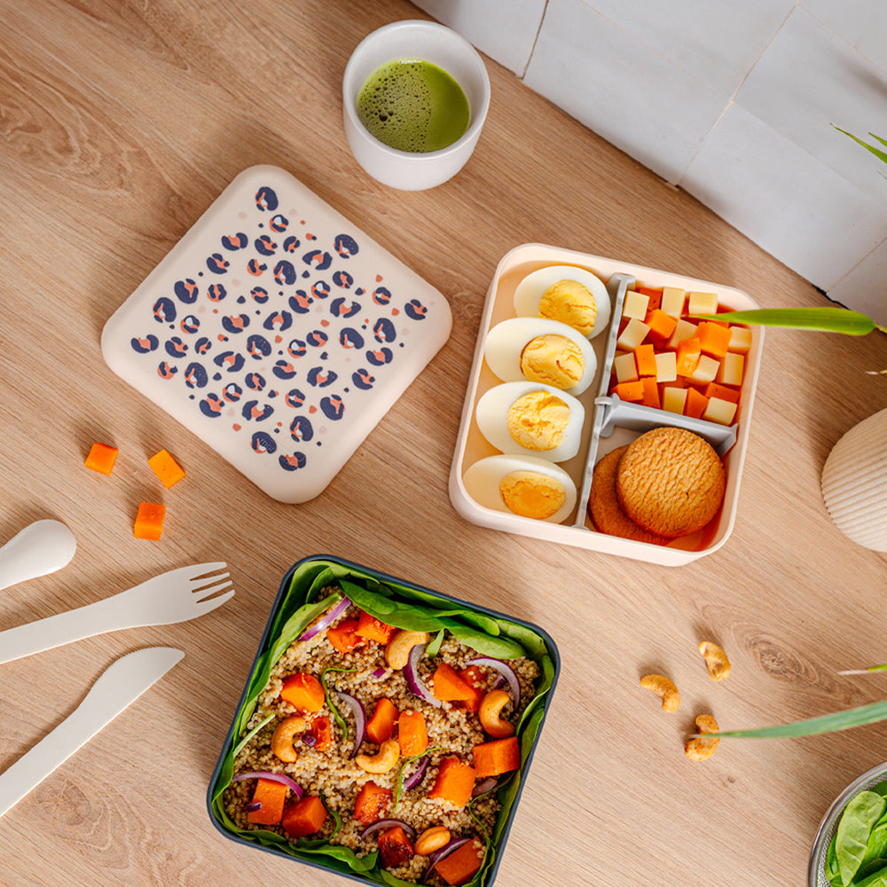 Monbento Flex 2 Compartment Lunch Box with Cutlery - Leopard
