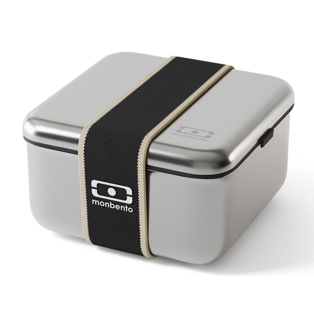 Monbento Mb Sense L Microwave-Safe Metal Lunch Box - Black Onyx