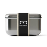 Monbento Mb Sense L Microwave-Safe Metal Lunch Box - Black Onyx