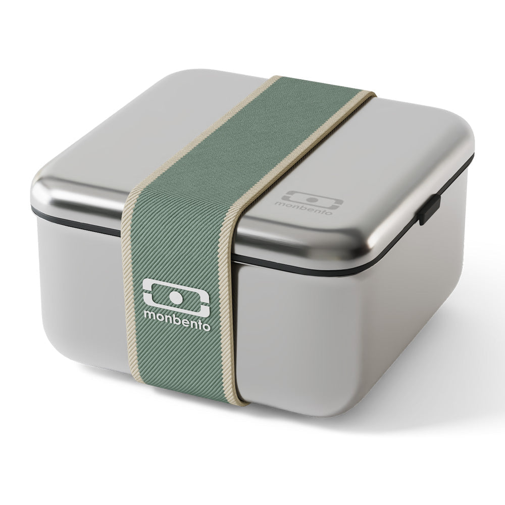 Monbento Mb Sense L Microwave-Safe Metal Lunch Box - Green Natural