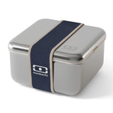 Monbento Mb Sense L Microwave-Safe Metal Lunch Box - Blue Natural