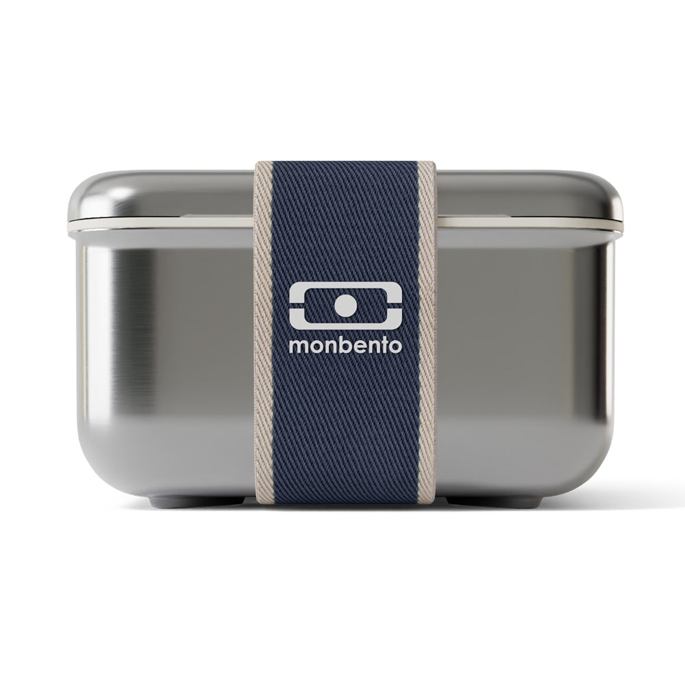 Monbento Mb Sense L Microwave-Safe Metal Lunch Box - Blue Natural