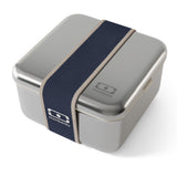 Monbento Mb Sense L Microwave-Safe Metal Lunch Box - Blue Natural