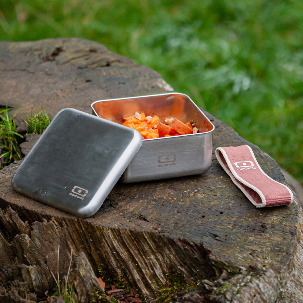 Monbento Mb Sense L Microwave-Safe Metal Lunch Box - Pink Moka