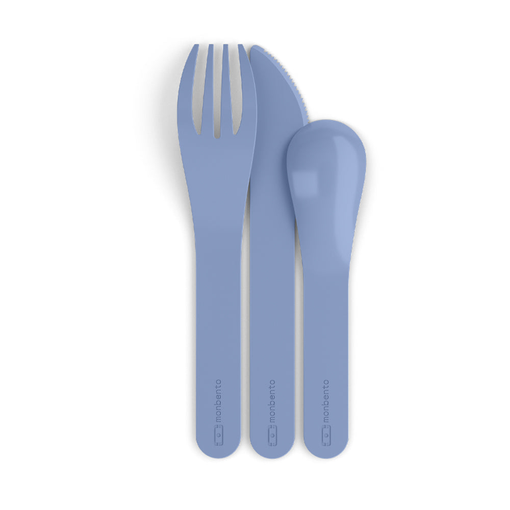 Monbento Mb Pocket Plastic Cutlery Set - Blue Infinity