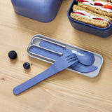 Monbento Mb Pocket Plastic Cutlery Set - Blue Infinity