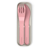 Monbento Mb Pocket Plastic Cutlery Set - Pink Blush