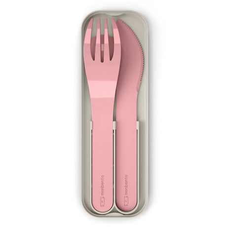 Monbento Mb Pocket Plastic Cutlery Set - Pink Blush