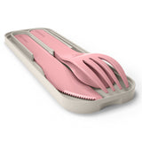 Monbento Mb Pocket Plastic Cutlery Set - Pink Blush