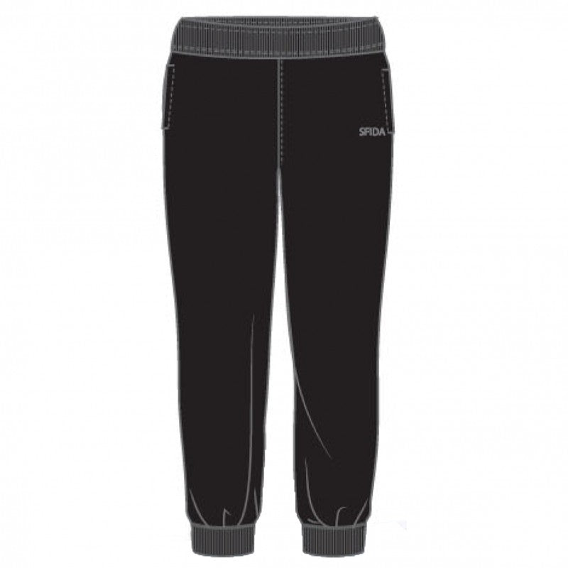 Sfida Elementary Kids Fleece Track Pants - Black (Childrens Trackies) - BLACK