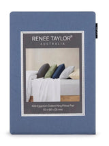 Renee Taylor 400TC Egyptian Cotton Sheet Set - Steel Blue (OEKO-TEX Certified Sateen)
