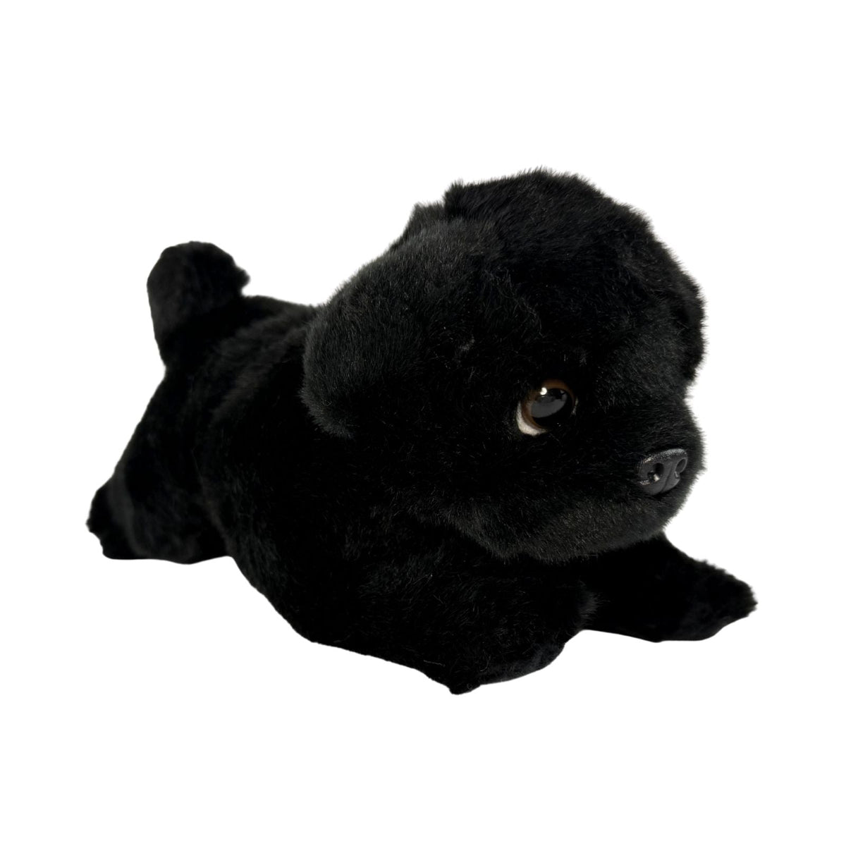 Bocchetta Puddles 28cm Floppy Pug Puppy Plush Toy - Black (Realistic Stuffed Animal Dog Gift)
