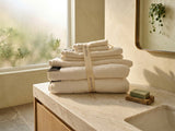 Renee Taylor Aireys 650 GSM Zero Twist Cotton Bath Towel Set - Snow (2 to 14 Piece Packs)