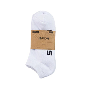 Sfida Kids Ankle Sports Socks 3 Pair Pack - White (Kids Size 11-3) - WHITE