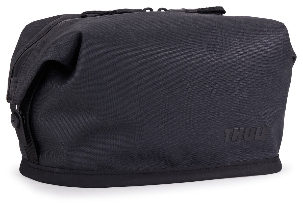 Thule Aion 5L Waxed Canvas Toiletry Bag - Black (TSA Travel Wash Pouch Organiser)