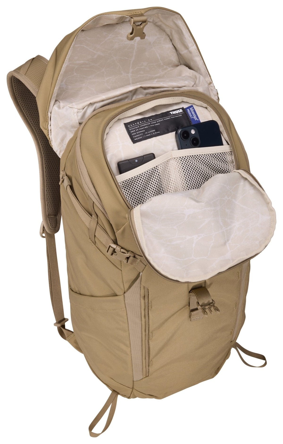 Thule AllTrail 25L Hiking Daypack - Faded Khaki (Outdoor Backpack w/ Rain Cover)