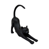 Urban Attitude Stretching Cat Resin Money Box - Matte Black (Cat Butt Piggy Bank)