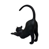Urban Attitude Stretching Cat Resin Money Box - Matte Black (Cat Butt Piggy Bank)