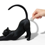Urban Attitude Stretching Cat Resin Money Box - Matte Black (Cat Butt Piggy Bank)