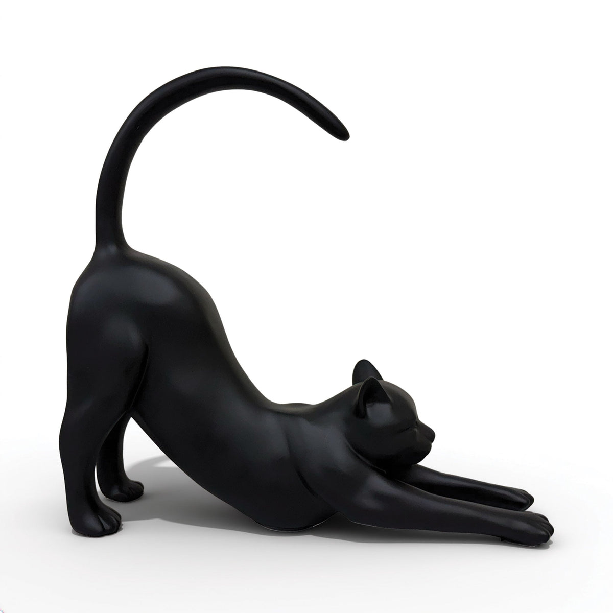 Urban Attitude Stretching Cat Resin Money Box - Matte Black (Cat Butt Piggy Bank)