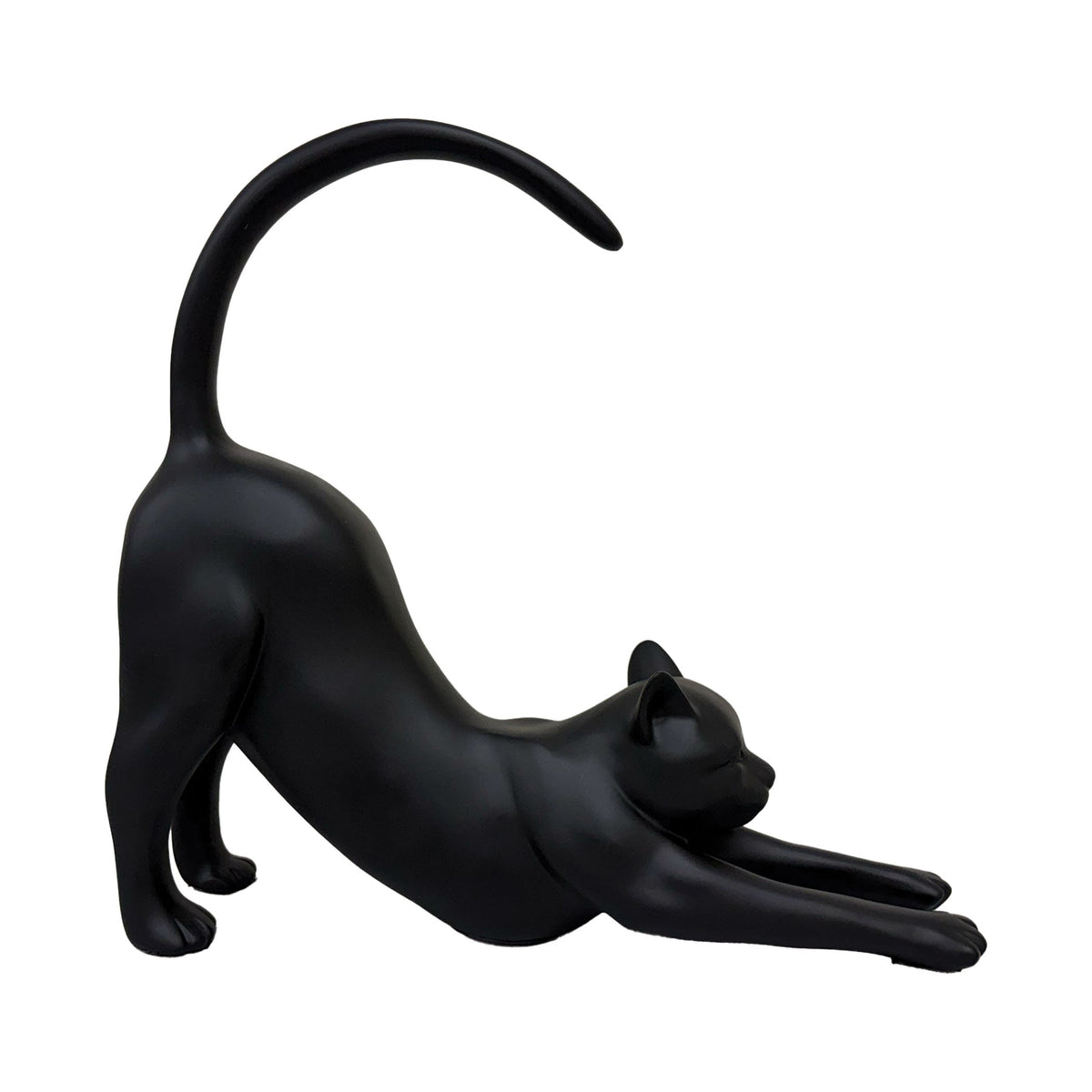 Urban Attitude Stretching Cat Resin Money Box - Matte Black (Cat Butt Piggy Bank)