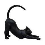 Urban Attitude Stretching Cat Resin Money Box - Matte Black (Cat Butt Piggy Bank)
