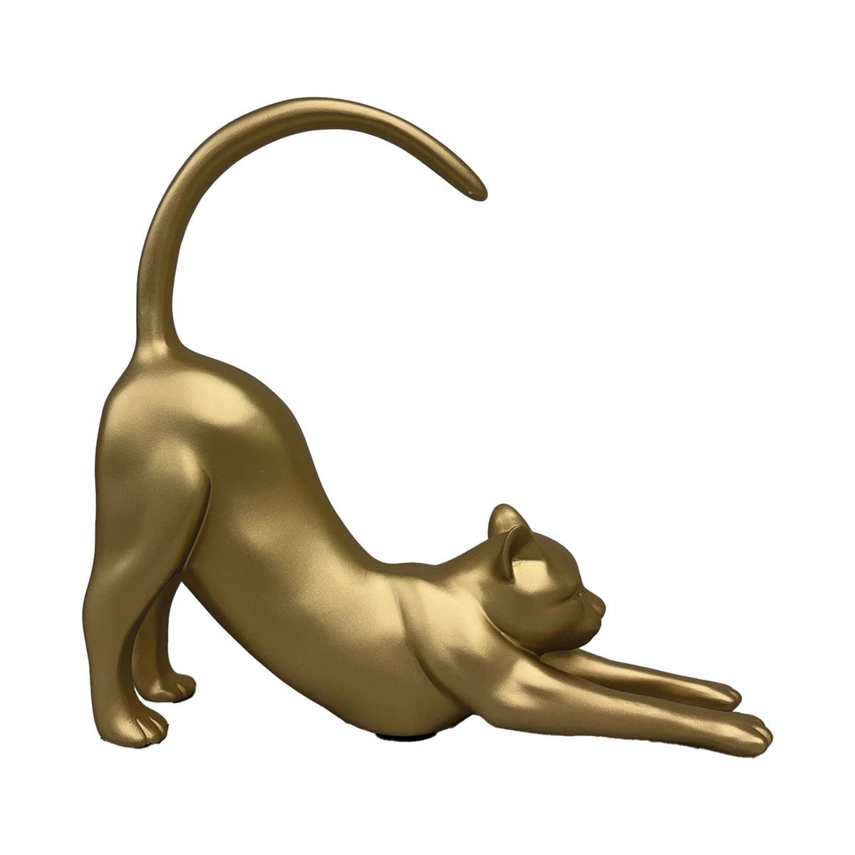 Urban Attitude Stretching Cat Resin Money Box - Matte Gold (Cat Butt Piggy Bank)