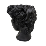 Urban Attitude David Head Resin Planter - Matte Black (Sculptural Plant Pot)