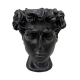 Urban Attitude David Head Resin Planter - Matte Black (Sculptural Plant Pot)