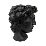 Urban Attitude David Head Resin Planter - Matte Black (Sculptural Plant Pot)