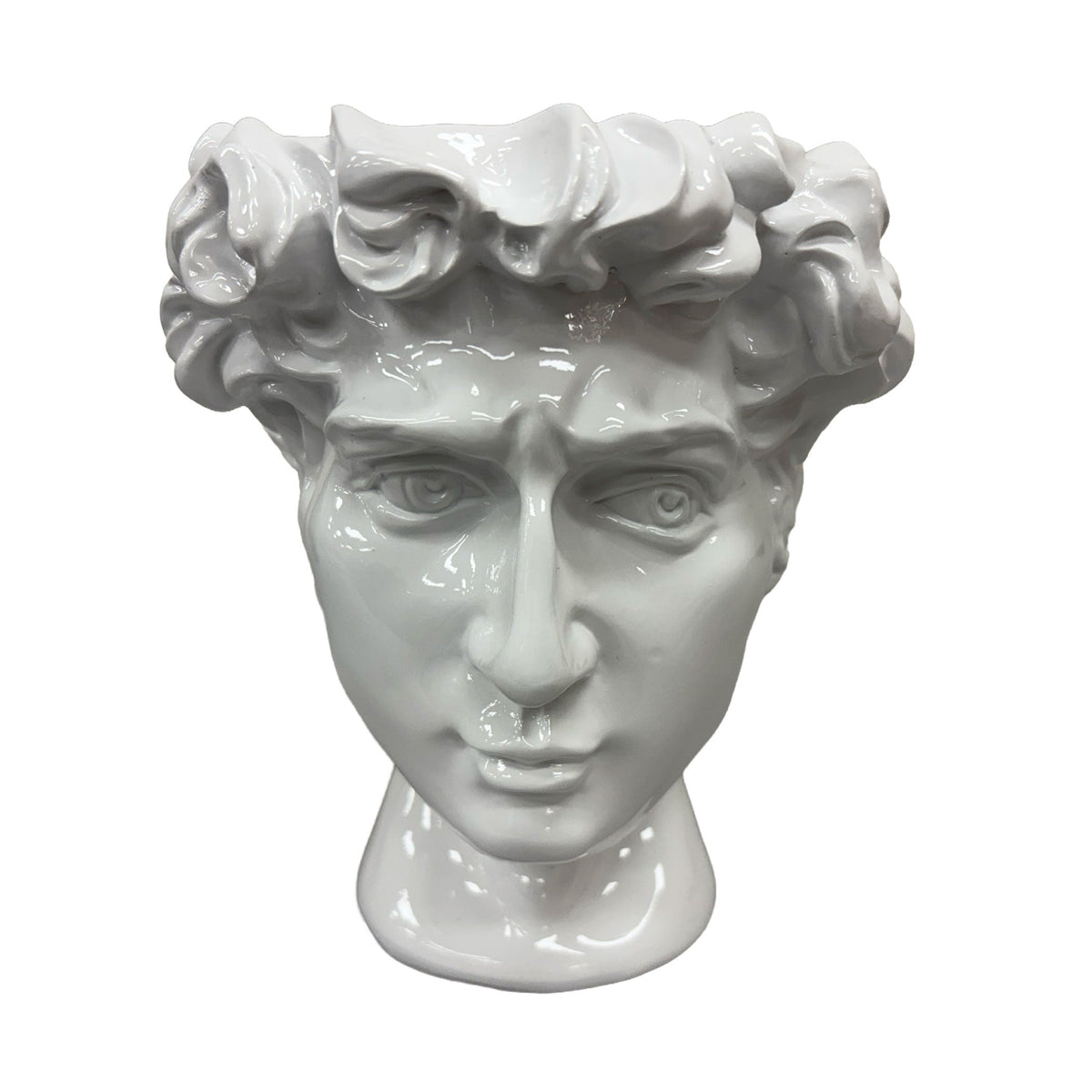 Urban Attitude David Head Resin Planter - Matte White (Sculptural Plant Pot)