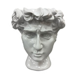Urban Attitude David Head Resin Planter - Matte White (Sculptural Plant Pot)