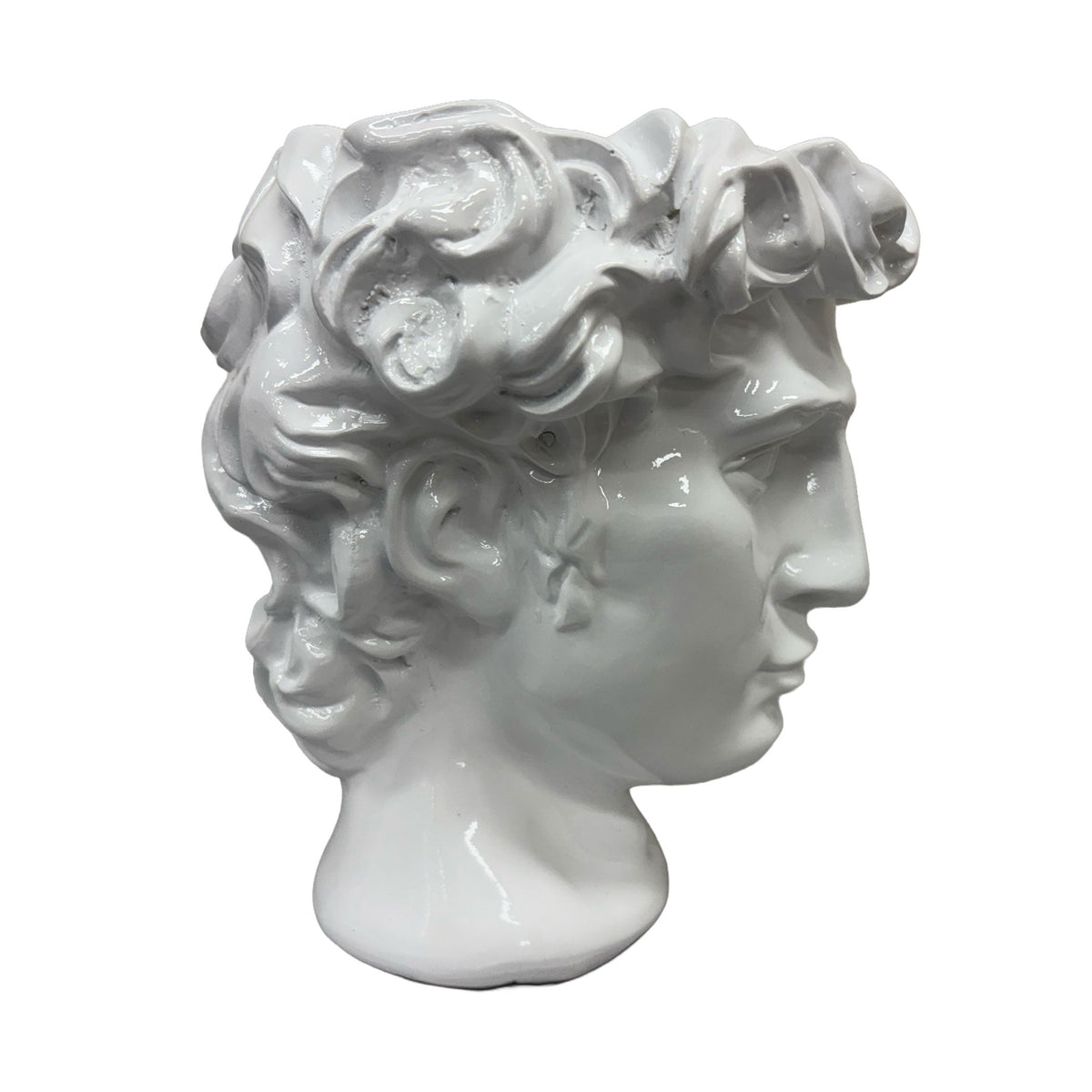 Urban Attitude David Head Resin Planter - Matte White (Sculptural Plant Pot)
