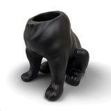 Urban Attitude Maggie French Bulldog Resin Planter - Matte Black (Sculptural Plant Pot)
