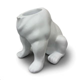 Urban Attitude Maggie French Bulldog Resin Planter - Matte White (Sculptural Plant Pot)